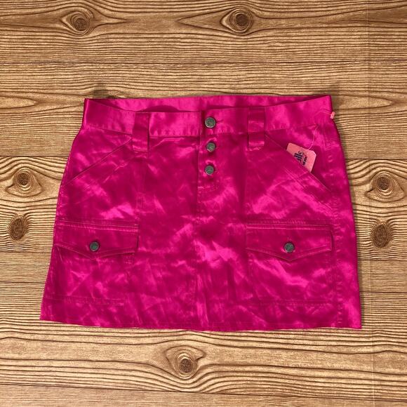 New! Y2K HOT PINK Mini Skirt with POCKETS - Vintage JOIE Skirt Size 6 - Picture 1 of 7